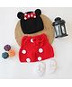Woonie Pack Of 3 Polka Dot Designed & Bow Embellished Co Coordinating Photo Prop Set  -  Red
