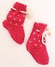 Woonie Motif Detailed Hand Knitted Socks - Pink