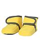 Kid-O-World Velvet Velcro Closure  Piping Booties - Yellow