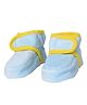 Kid-O-World Velvet Velcro Closure  Piping Booties - Light Blue