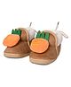 Kid-O-World Carrot  Applique Detailed  Booties  - Brown