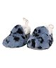 Kid-O-World Leopard Printed Faux Fur Lined Soft Sole Booties - Grey