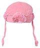 Kid-O-World Inverted Heart And Frill Patch Detailed  Woolen Cap - Light Pink