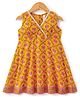 Babyhug 100% Cotton Woven  Sleeveless Ethnic Dress Floral Print- Yellow