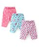 Babyhug Cotton Single Jersey Knit Three Fourth Length Leggings Butterfly Print Pack of 3 - Multicolor