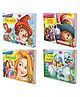 Set of 4 POP UP books World Famous Fairy Tales Pinocchio Puss in Boots, Rapunzel and The Ugly Duckling Unlock the Fun with Pinocchio Puss in Boots Rapunzel and The Ugly Duckling Book - English
