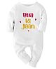 Zeezeezoo Full Sleeves Bua Ki Jaan Text Printed Romper - White
