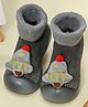 Yellow Bee Christmas Theme Bell  Applique Detailed Anti Skid Rubber Sock Shoes