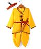 Babyhug Woven Full Sleeves Jamna Set with Forehead Cap & Waistband- Yellow