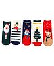 Little Surprise Box 5pairs Assorted collection of Ankle Length Christmas Socks Size XLarge 8year-10years