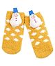 Little Surprise Box Yellow Xmas Snowman theme Woolen Christmas Socks for Infants 0-12 months