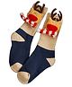Little Surprise Box Blue Reindeer 3d Pop up Christmas Ankle length socks for kids Small 3-5 years