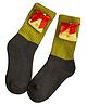 Little Surprise Box Olive Green  Christmas Tree 3d Pop up Christmas Ankle length socks for kids Small 3-5 years