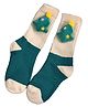 Little Surprise Box Cream & Green  Christmas Tree 3d Pop up Christmas Ankle length socks for kids Small 3-5 years