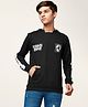 Coolsters by Pantaloons Full Sleeves Placement Word Printed Cotton Sweatshirt - Black