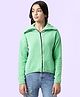 Coolsters by Pantaloons Full Sleeves Solid  Front Zipper Sweater - Green