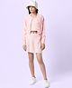 Coolsters by Pantaloons Full Sleeves  Fur Line Detailed Cardigan With Houndstooth Designed Coordinating Top & Skirt - Pink