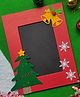 Krisha's KALACAREE Christmas Theme Tree & Bells Detailed Table Top Photo Frame - Red