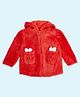 Pantaloons Baby Full Sleeves Animal Ears Detailed Fur Hooded Sweatshirt - Red