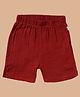 Greendeer Crumple Detailed Crinkle Soft Double Cotton Half Diaper Shorts - Cherry Red