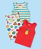 Babyhug 100% Cotton Sleeveless Striped Sando Trophy Print Pack of 3 - Multicolour
