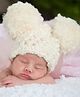 Love Crochet Art Christmas Pom Pom Cap Hat - Cream