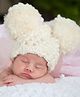 Love Crochet Art Christmas Pom Pom Cap Hat - Cream
