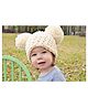 Love Crochet Art Christmas Pom Pom Cap Hat - Cream