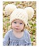 Love Crochet Art Christmas Pom Pom Cap Hat - Cream