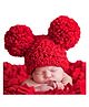 Love Crochet Art Christmas Pom Pom Photography Cap Hat - Red