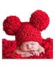 Love Crochet Art Christmas Pom Pom Photography Cap Hat - Red