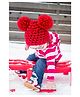 Love Crochet Art Christmas Pom Pom Photography Cap Hat - Red