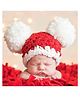 Crochet Christmas Pom Pom Photography Cap Hat - Red & White