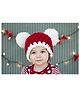 Crochet Christmas Pom Pom Photography Cap Hat - Red & White