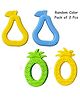 BitFeex Silicone Teether Pineapple Guava Shape for Baby Pack of 2 Pcs (Color may vary)