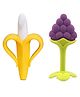 Enorme Silicone Banana Shaped Toothbrush Teether and Grapes Shaped Teething Teether for Babies
