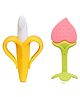 Enorme Silicone Banana Shaped Toothbrush Teether and Peach Shaped Teething Teether for Babies