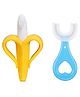 Enorme Silicone Banana Shaped Toothbrush Teether with U-shaped Soft Silicone Mouth Cleaning Toothbrush For Kids