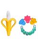 Enorme Silicone Banana Shaped Toothbrush Teether and Round Shape BPA Free Silicone Bell Teether Ring for Babies