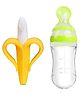 Enorme Silicone Banana Shaped Toothbrush Teether and Silicone Easy Squeezy Spoon Food Feeder
