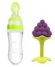 Enorme Silicone Easy Squeezy Spoon Food Feeder and Grapes Shaped Silicone Teether for Babies- Color May Vary