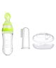 Enorme Silicone Easy Squeezy Spoon Food Feeder and Baby Silicone Finger Toothbrush with case for Babies