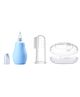 Enorme Baby Silicone Blue Nose Cleaner Nasal Aspirator and Baby Silicone Finger Toothbrush with case for Babies