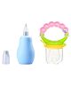 Enorme Baby Silicone Blue Nose Cleaner Nasal Aspirator and Ring Style Food Fruit Feeder Nibbler Pacifier for Babies