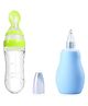 Enorme Baby Silicone Blue Nose Cleaner Nasal Aspirator and Silicone Easy Squeezy Spoon Food Feeder
