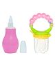 Enorme Baby Silicone Pink Nose Cleaner Nasal Aspirator and Ring Style Food Fruit Feeder Nibbler Pacifier for Babies