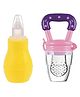 Enorme Baby Silicone Yellow Nose Cleaner Nasal Aspirator with Silicone Fruit and Food Nibbler Pacifier for Babies