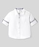 Babyhug 100% Cotton Woven Full Sleeves Solid Color Oxford Shirt - White
