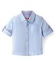 Babyhug 100% Cotton Woven Full Sleeves Solid Color Oxford Shirt - Blue