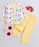 BUMZEE Full Sleeves Stars Printed Jhabla & Pajama Set - Yellow & White